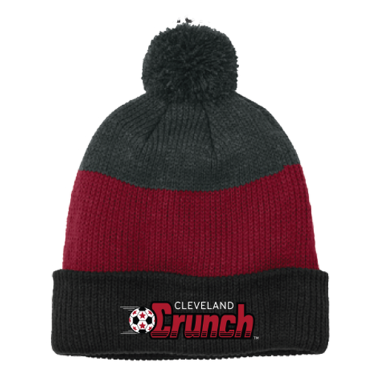 Crunch Retro Cozy Striped Pom Beanie